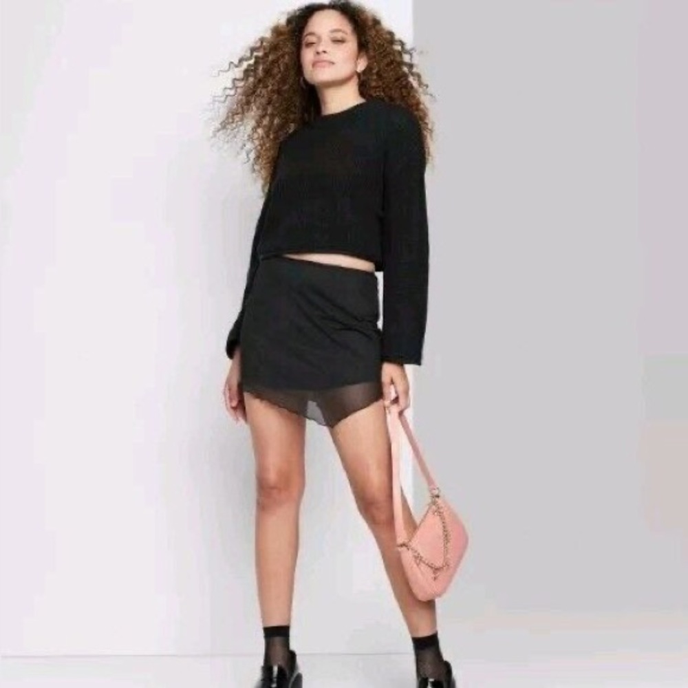 Women's Mesh Mini Skirt - Wild Fable Black Size XXL